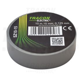   Tracon Szigetelőszalag, szürke 10m×15mm, PVC, 0-90°C, 40kV/mm