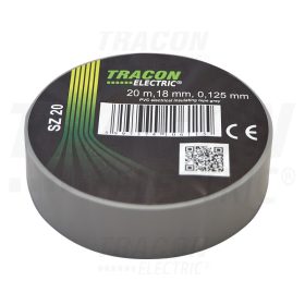   Tracon Szigetelőszalag, szürke 20m×18mm, PVC, 0-90°C, 40kV/mm