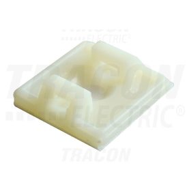  Tracon Öntapadós/csavarozható, 2oldalt fűzhető kötegelő talp, natúr 18,7×18,7mm, d=4,4mm, PA6.6