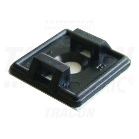   Tracon Öntapadós/csavarozható, 2oldalt fűzhető kötegelő talp,fekete 18,7×18,7mm, d=4,4mm,PA6.6
