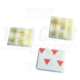   Tracon Öntapadós/csavarozható, 2oldalt fűzhető kötegelő talp, natúr 26,5×26,5mm, d=4,3mm, PA6.6