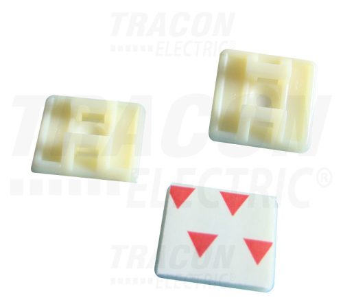 Tracon Öntapadós/csavarozható, 2oldalt fűzhető kötegelő talp, natúr 26,5×26,5mm, d=4,3mm, PA6.6