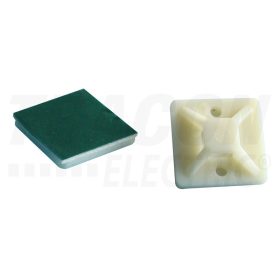   Tracon Öntapadós/csavarozható, 4oldalt fűzhető kötegelő talp, natúr 25×25mm, d=3,5mm, PA6.6