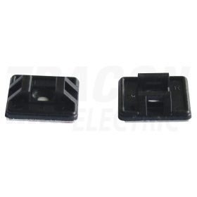   Tracon Öntapadós/csavarozható, 2oldalt fűzhető kötegelő talp,fekete 26,5×26,5mm, d=4,3mm, PA6.6