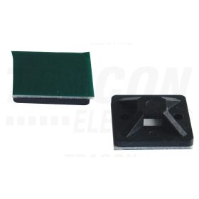   Tracon Öntapadós/csavarozható, 4oldalt fűzhető kötegelő talp,fekete 25×25mm, d=3,5mm, PA6.6
