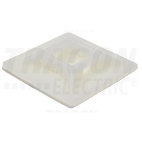   Tracon Öntapadós/csavarozható, 4oldalt fűzhető kötegelő talp,natúr 28×28mm, d=5,7mm, PA6.6, 3M