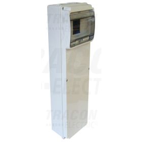   Tracon Üres ipari csatlakozódoboz szerelősínnel, ABS 6 mod, H×W×D=460×130×105mm, IP55