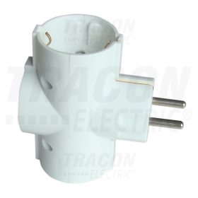   Tracon Többférőhelyes átalakító csatlakozó, normál, fehér 3×SHUKO, max.16A, 250V