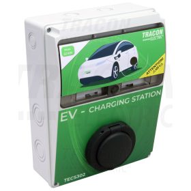   Tracon E-AUTÓ töltőállomás 22kW, 3*32A 22kW TYPE2 OUTLET DC 6mA 50Hz