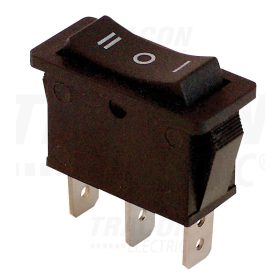   Tracon Készülékkapcsoló, háromállású, fekete (I-0-II felirat) 16(6)A, 250V AC