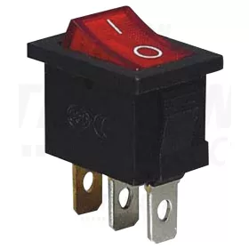   Tracon Készülékkapcsoló, BE-KI, piros-világító (0-I felirat) 16(6)A, 250V AC