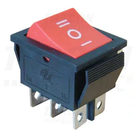   Tracon Készülékkapcsoló, háromállású, piros, I-0-II felirattal 16(6)A, 250V AC