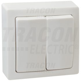  Tracon Falon kívüli 2-áramkörös kapcsoló 10AX/250VAC, IP20 (105)