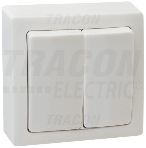 Tracon Falon kívüli 2-áramkörös kapcsoló 10AX/250VAC, IP20 (105)