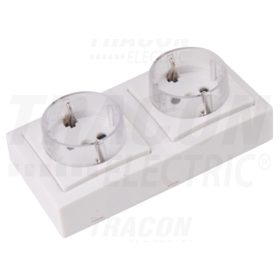   Tracon Falon kívüli csatlakozóaljzat  2×16A/250VAC, IP20 (SCHUKO)