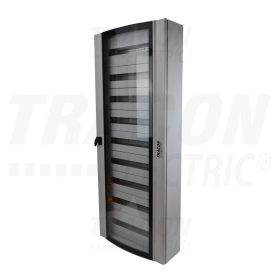   Tracon Ívelt biztonsági üvegajtós fém elosztószekrény 600×1500×250mm / 216M (9×24 mod)
