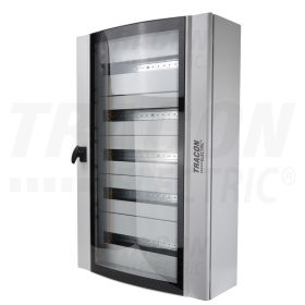   Tracon Ívelt biztonsági üvegajtós fém elosztószekrény 600×900×200mm / 120M (5×24 mod)