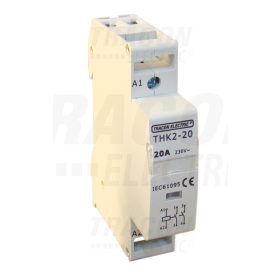   Tracon Installációs kontaktor 230V, 50Hz, 2P, 1×NO+1×NC, 20/7A, 4/1,2kW 24V AC
