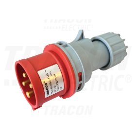   Tracon Ipari csatlakozó dugó, külső tömítőszelencével 16A, 400V, 3P+E, 6h, IP44