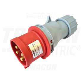   Tracon Ipari csatlakozó dugó, külső tömítőszelencével 32A, 400V, 3P+E, 6h, IP44