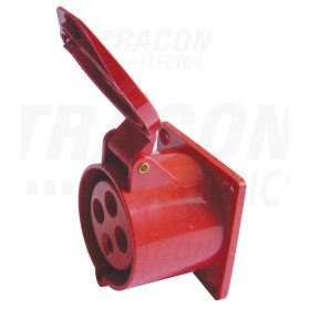   Tracon Beépíthető egyenes ipari csatlakozóaljzat 32A, 400V, 3P+E, 6h, IP44