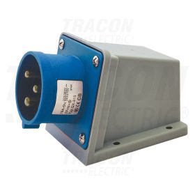   Tracon Felületre szerelhető ipari csatlakozó dugó 16A, 250V, 2P+E, 6h, IP44