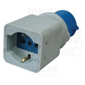   Tracon Csatlakozó adapter, CEE/Schuko 16A, 250V, IN 2P+E 6h (CEE), OUT 2P+E (Schuko)