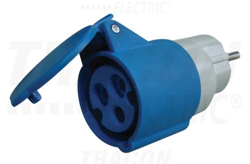 Tracon Csatlakozó adapter, Schuko/CEE 16A, 250V, IN 2P+E (Schuko), OUT 2P+E 6h (CEE)