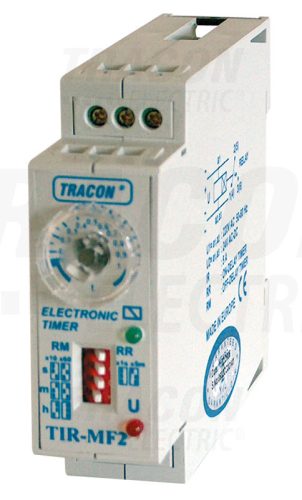 Tracon Kétfunkciós időrelé 230V AC/24V AC/DC, 0s-60h 5A/250V AC
