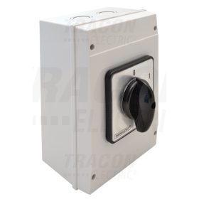   Tracon Tokozott kézikapcsoló, BE-KI 400V, 50Hz, 125A, 4P, 30kW, 88×88mm, 90°, IP65