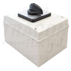   Tracon Tokozott kézikapcsoló, BE-KI 400V, 50Hz, 160A, 3P, 37kW, 88×88mm, 60°, IP65