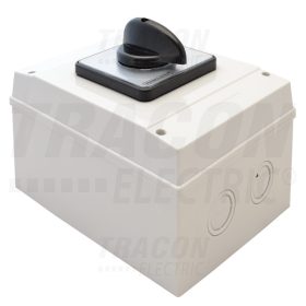   Tracon Tokozott kézikapcsoló, BE-KI 400V, 50Hz, 160A, 4P, 37kW, 88×88mm, 90°, IP65