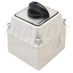   Tracon Tokozott kézikapcsoló, BE-KI 400V, 50Hz, 20A, 2P, 5,5kW, 48×48mm, 90°, IP44
