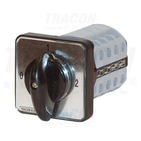   Tracon Tokozott választókapcsoló, 0-1-2 400V, 50Hz, 20A, 2×3P, 5,5kW, 48×48mm, 90°, IP44