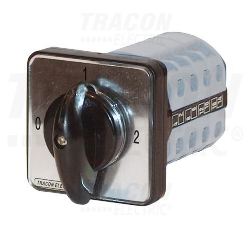 Tracon Tokozott választókapcsoló, 0-1-2 400V, 50Hz, 32A, 2×3P, 11kW, 64×64mm, 90°, IP44
