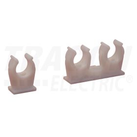   Tracon Pattintható kábel- és csőrögzítő, tiplivel+csavarral, fehér 2×(d=16-18mm), PP