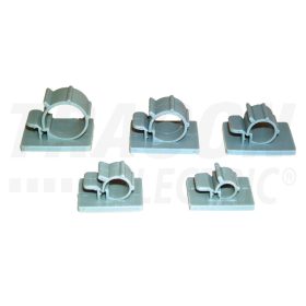   Tracon Kábel- és csőrögzítő, nyitható, öntapadós, világosszürke d=7-8mm, PA6.6