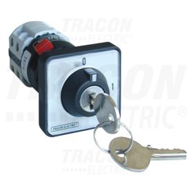   Tracon Főkapcsoló, kulcsos, BE-KI 400V, 50Hz, 20A, 4P, 5,5kW, 48×48mm