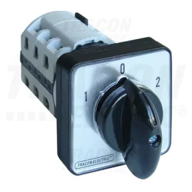   Tracon Tokozott közvetlen irányváltó motorkapcsoló, 1-0-2 400V, 50Hz, 25A, 7,5kW, 48×48mm, IP65