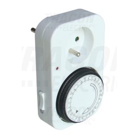   Tracon Dugaszolható napi kapcsolóóra, elektromechanikus, csapos 230V, 16A, IP20