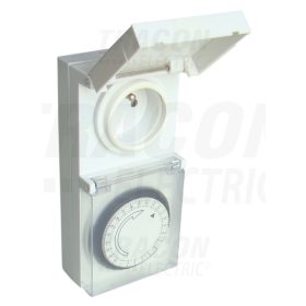   Tracon Dugaszolható napi kapcsolóóra, elektromechanikus, csapos 230V, 16A, IP44