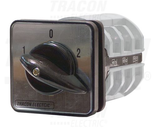 Tracon Választókapcsoló, 1-0-2 400V, 50Hz, 125A, 2×3P, 30kW, 88×88mm, 60°