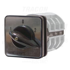   Tracon Tokozott választókapcsoló, 1-0-2 400V, 50Hz, 20A, 2×3P, 5,5kW, 48×48mm, 60°, IP44