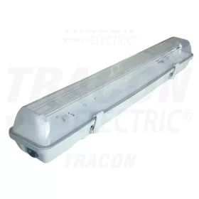   Tracon Fénycsöves védett lámpatest elektronikus előtéttel 230V, 50Hz, T8, G13, 1×18 W, IP65, ABS/PC, A2, EEI=A
