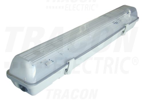 Tracon Fénycsöves védett lámpatest magnetikus előtéttel 230V, 50Hz, T8, G13, 1×18 W, IP65, ABS/PC, B2, EEI=A