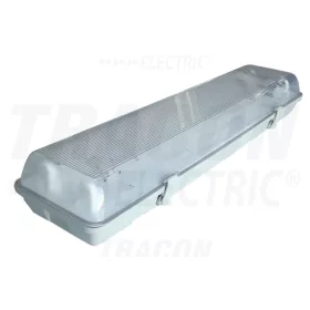   Tracon Fénycsöves védett lámpatest elektronikus előtéttel 230V, 50Hz, T8, G13, 2×18 W, IP65, ABS/PC, A2, EEI=A