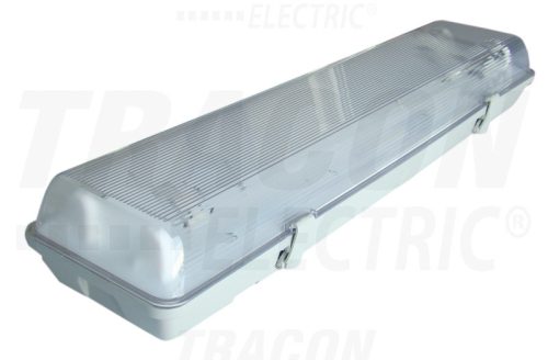 Tracon Fénycsöves védett lámpatest elektronikus előtéttel 230V, 50Hz, T8, G13, 2×18 W, IP65, ABS/PC, A2, EEI=A