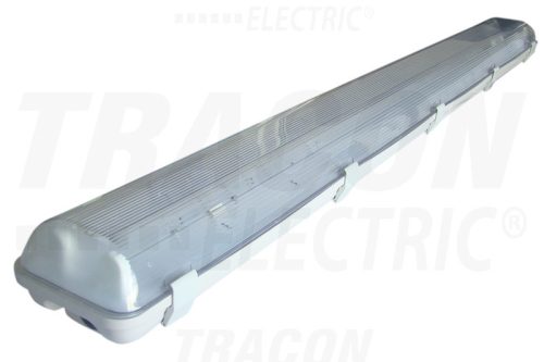 Tracon Fénycsöves védett lámpatest magnetikus előtéttel 230V, 50Hz, T8, G13, 2×36 W, IP65, ABS/PC, B2, EEI=A
