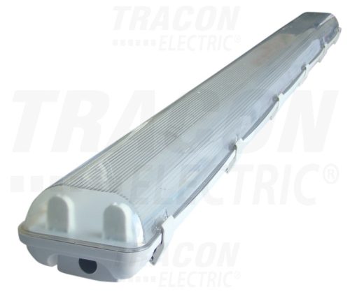Tracon Fénycsöves védett lámpatest magnetikus előtéttel 230V, 50Hz, T8, G13, 2×58 W, IP65, ABS/PC, B2, EEI=A