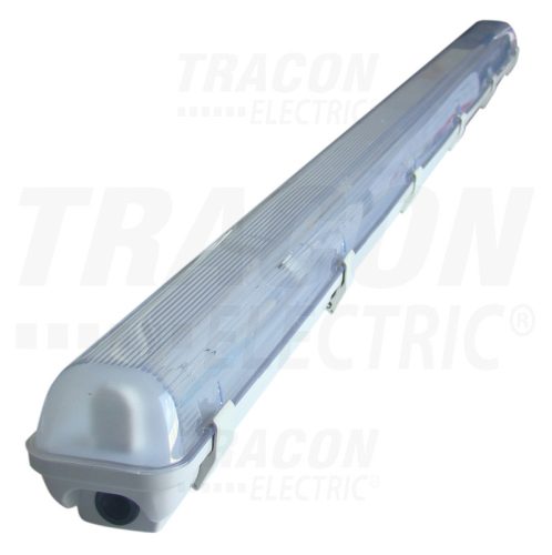 Tracon Védett lámpatest LED csövekhez, egyoldalas betáp 230 V, 50 Hz, G13, 1200 mm, IP65, ABS/PC,  EEI=A++,A+,A